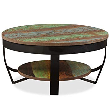 Table basse bois massif industriel