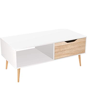 Table basse carre blanche bois