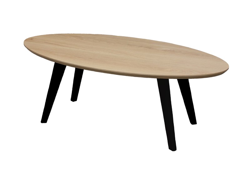 Table basse oval bois clair