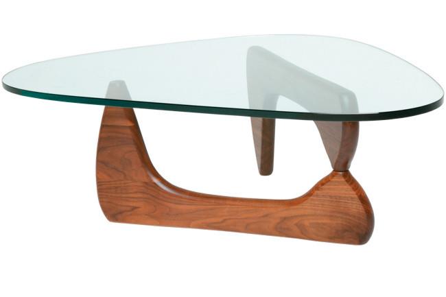 Table basse en verre et bois noir