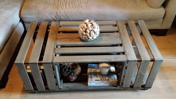 Cagette en bois table basse