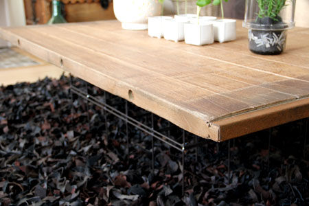 Table basse morceaux de bois