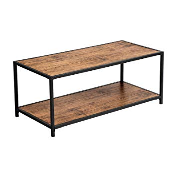 Table basse bois foncé rustique