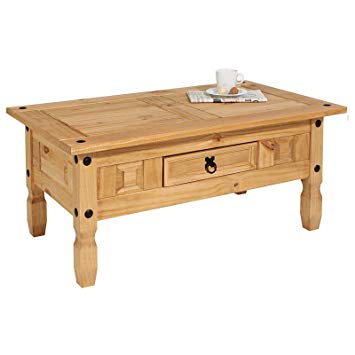 Table basse bois massif tiroir