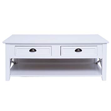 Table basse bois 4 tiroirs