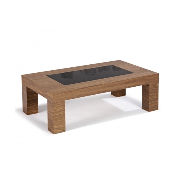 Petite table basse bois et verre