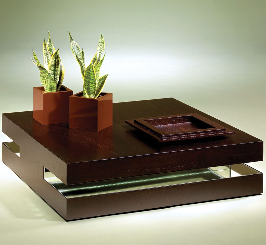 Table basse carrée bois design