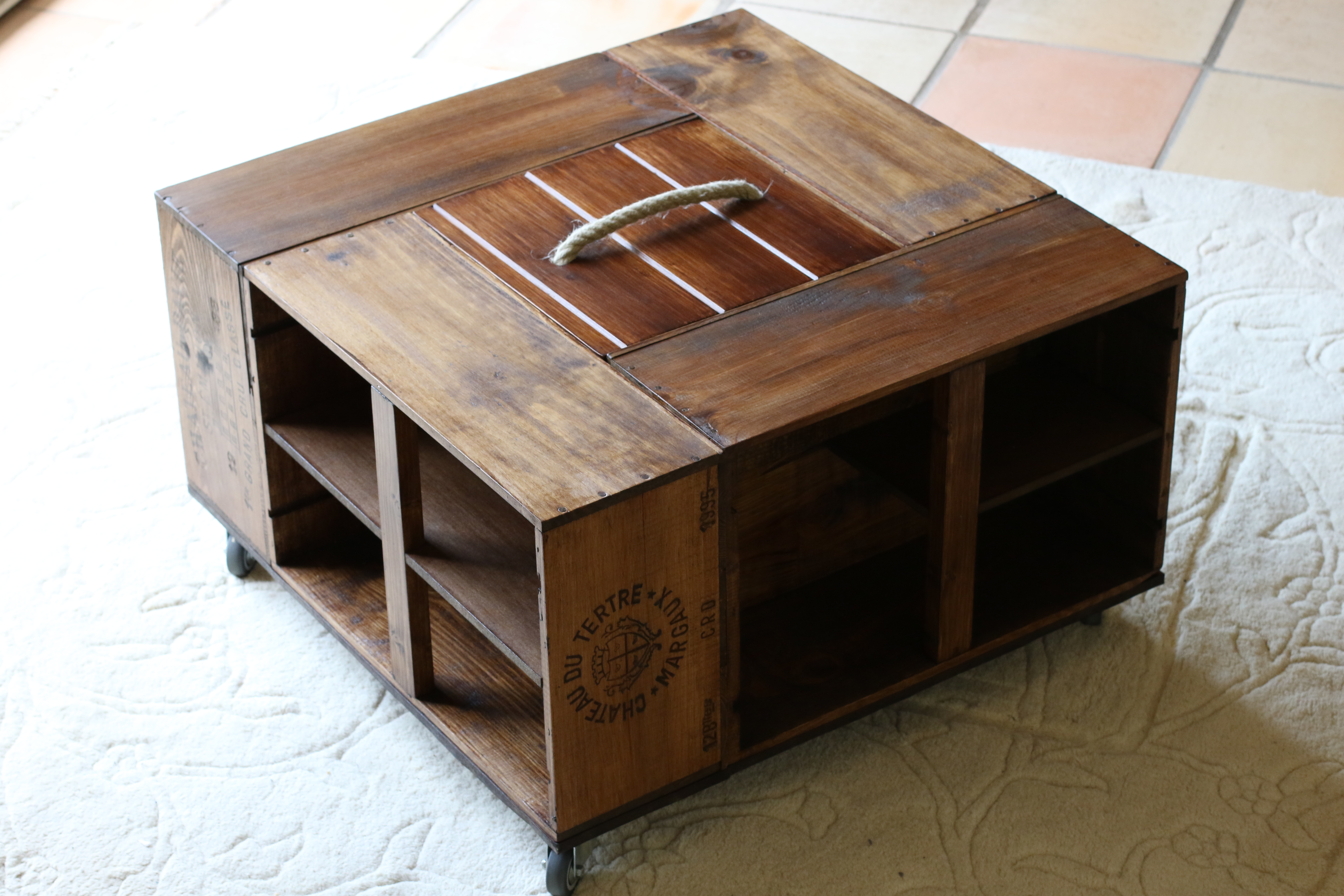 Table basse bar imitation bois