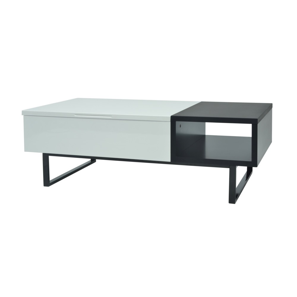 Table basse avec tablette relevable blanche