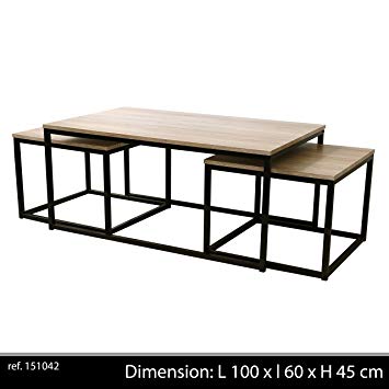 Table basse bois metal amazon