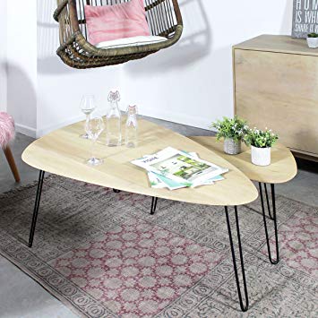 Table basse scandinave pieds metal