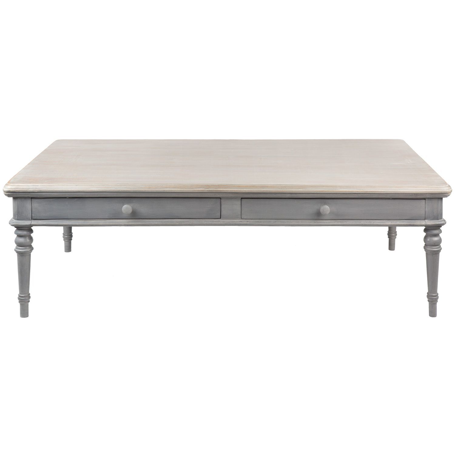 Table basse bois et metal avec tiroir