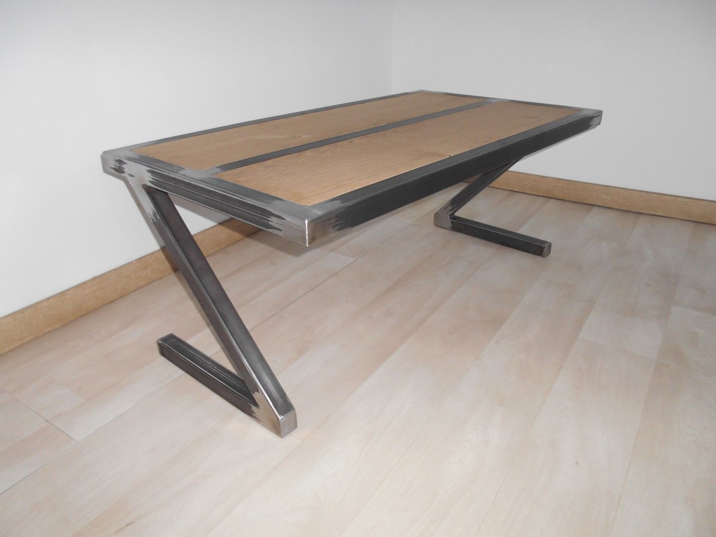 Table basse plateau bois design