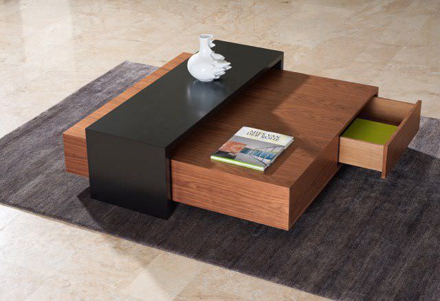 Table basse cube en bois