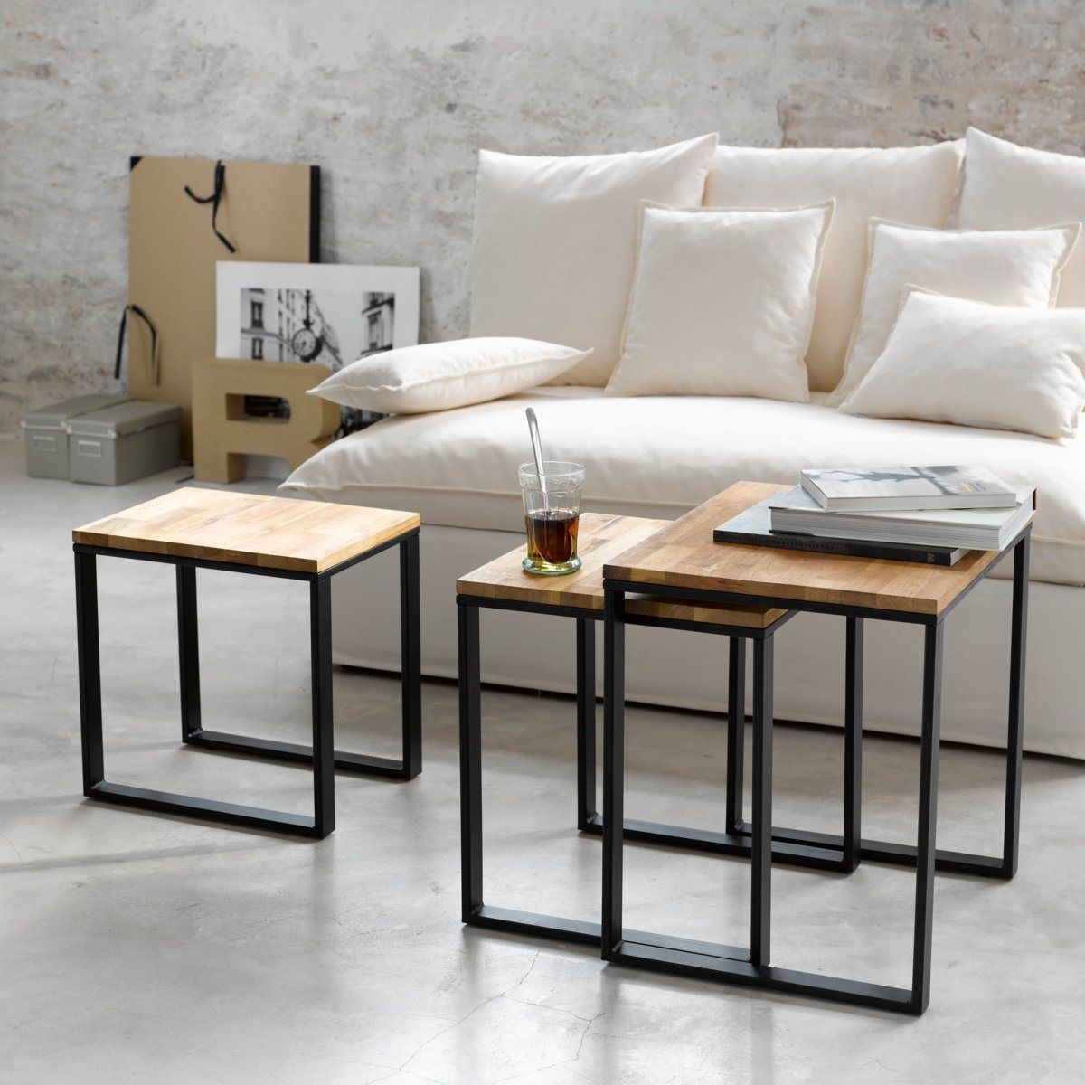 Table basse la redoute bois et métal
