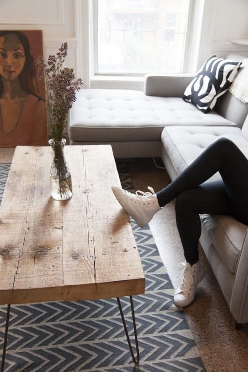 Planche de bois table basse