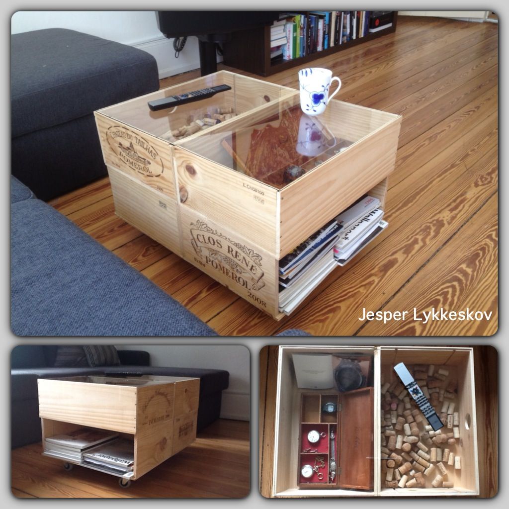 Table basse boite bois