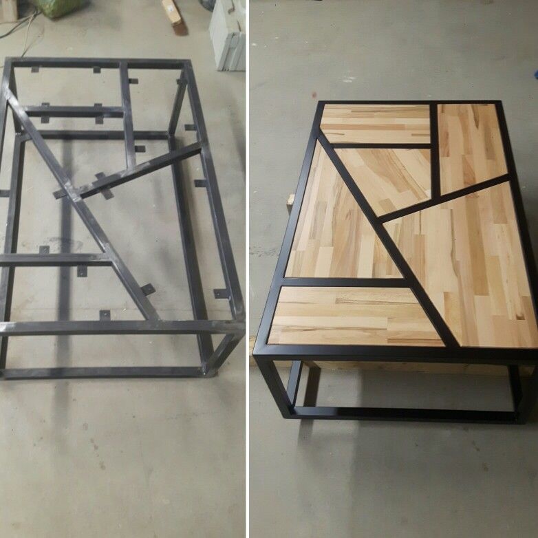 Table basse bois acier design