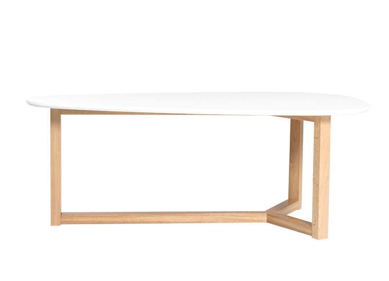 Table basse carrée blanche bois