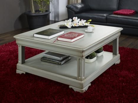 Table basse bois massif louis philippe