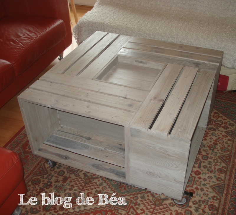 Achat table basse palette blanche