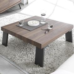 Table basse contemporaine bois clair