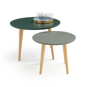 Table basse gigogne scandinave ovale