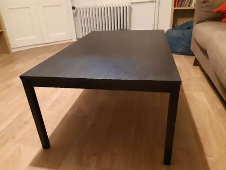 Table basse eric blanc et bois noir