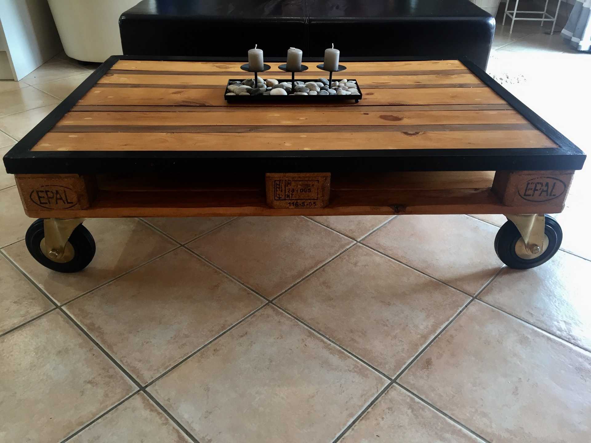 Table basse palette bois industriel