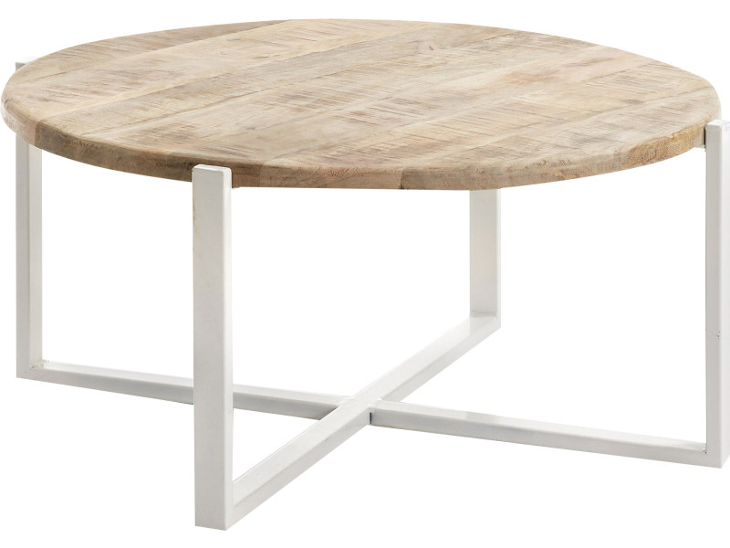 Table basse en fer plateau bois