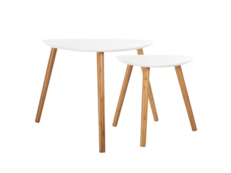 Table basse blanc et bois conforama