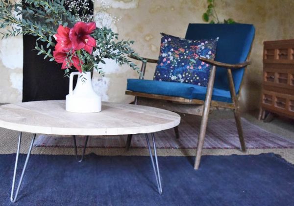 Table basse bois brut style scandinave