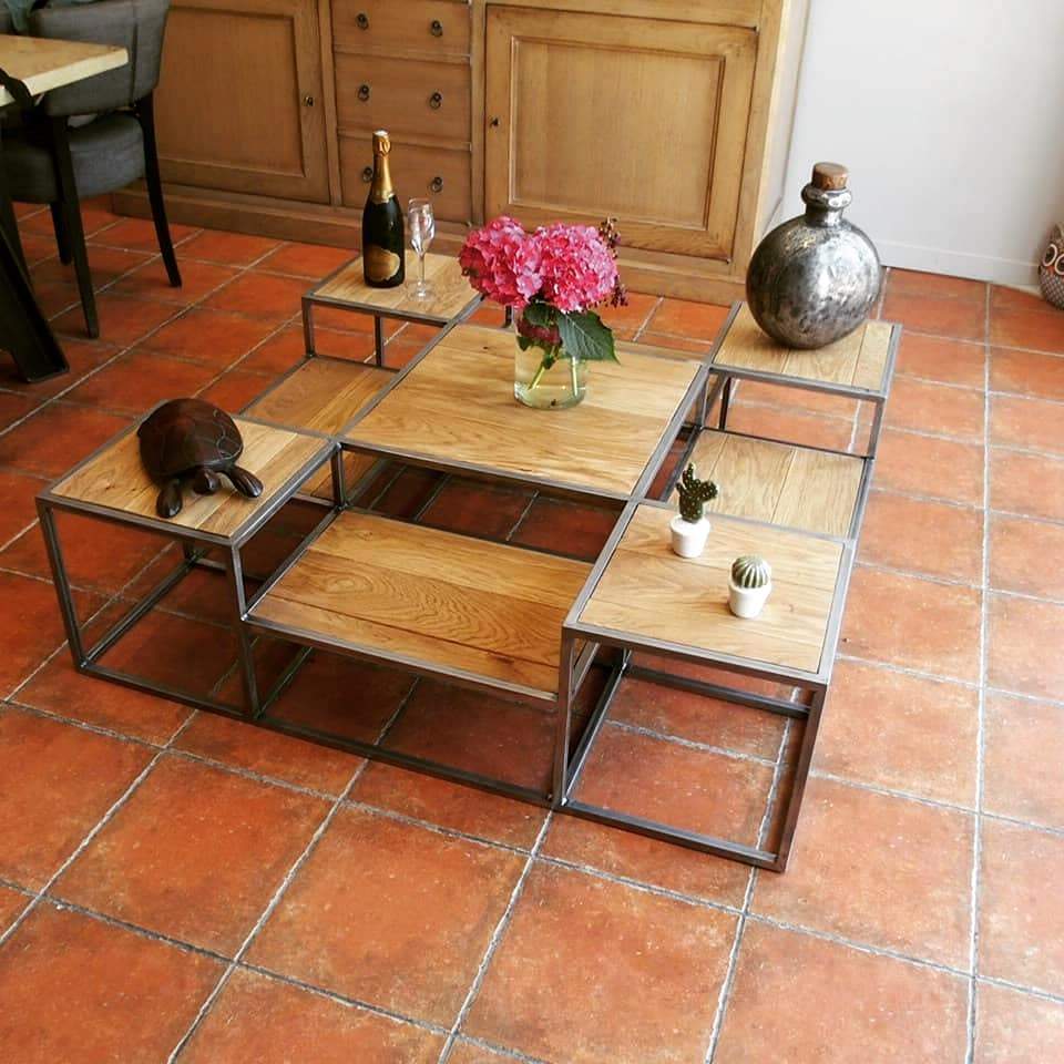 Table basse bois parquet