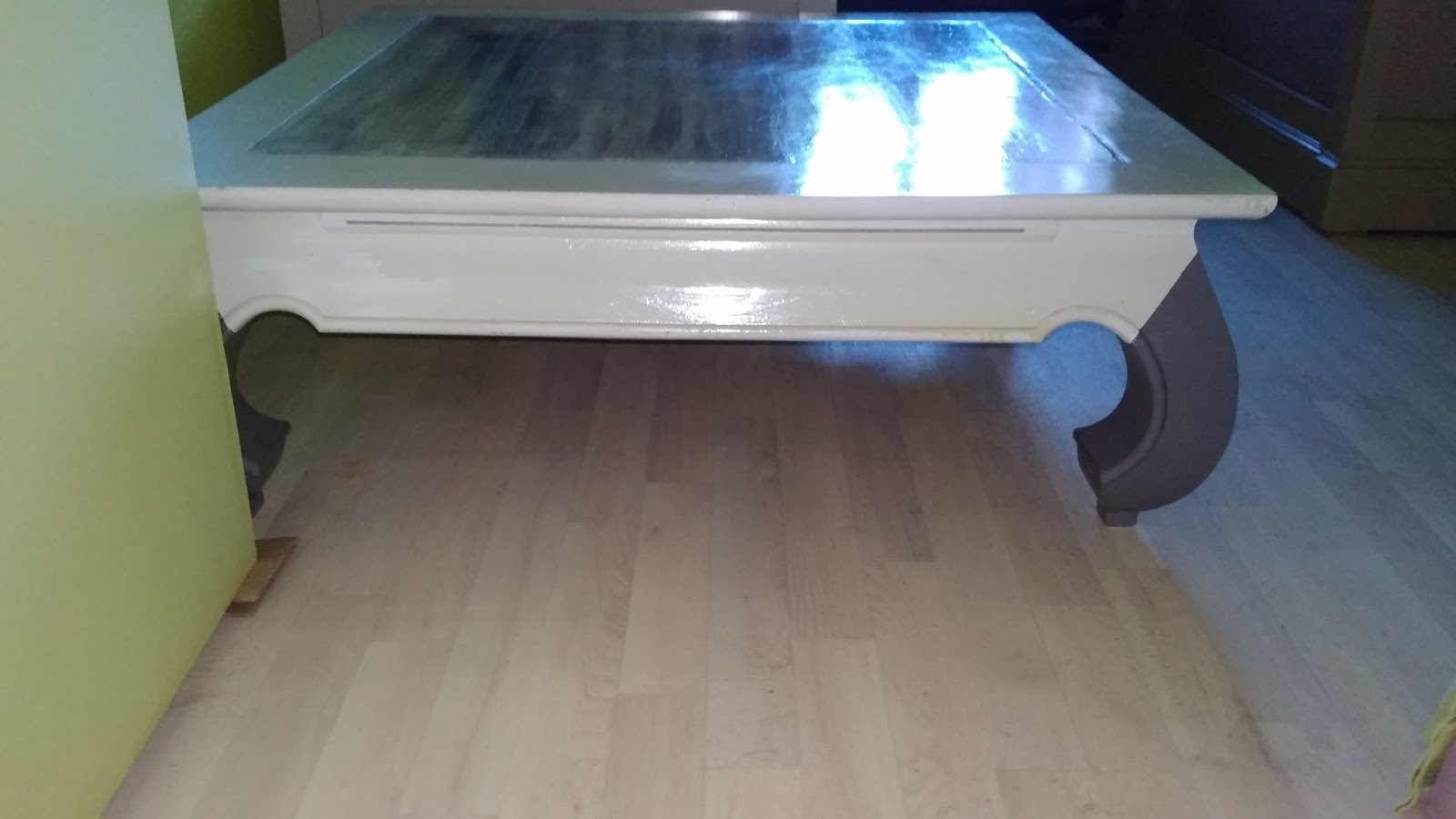 Restauration table basse bois