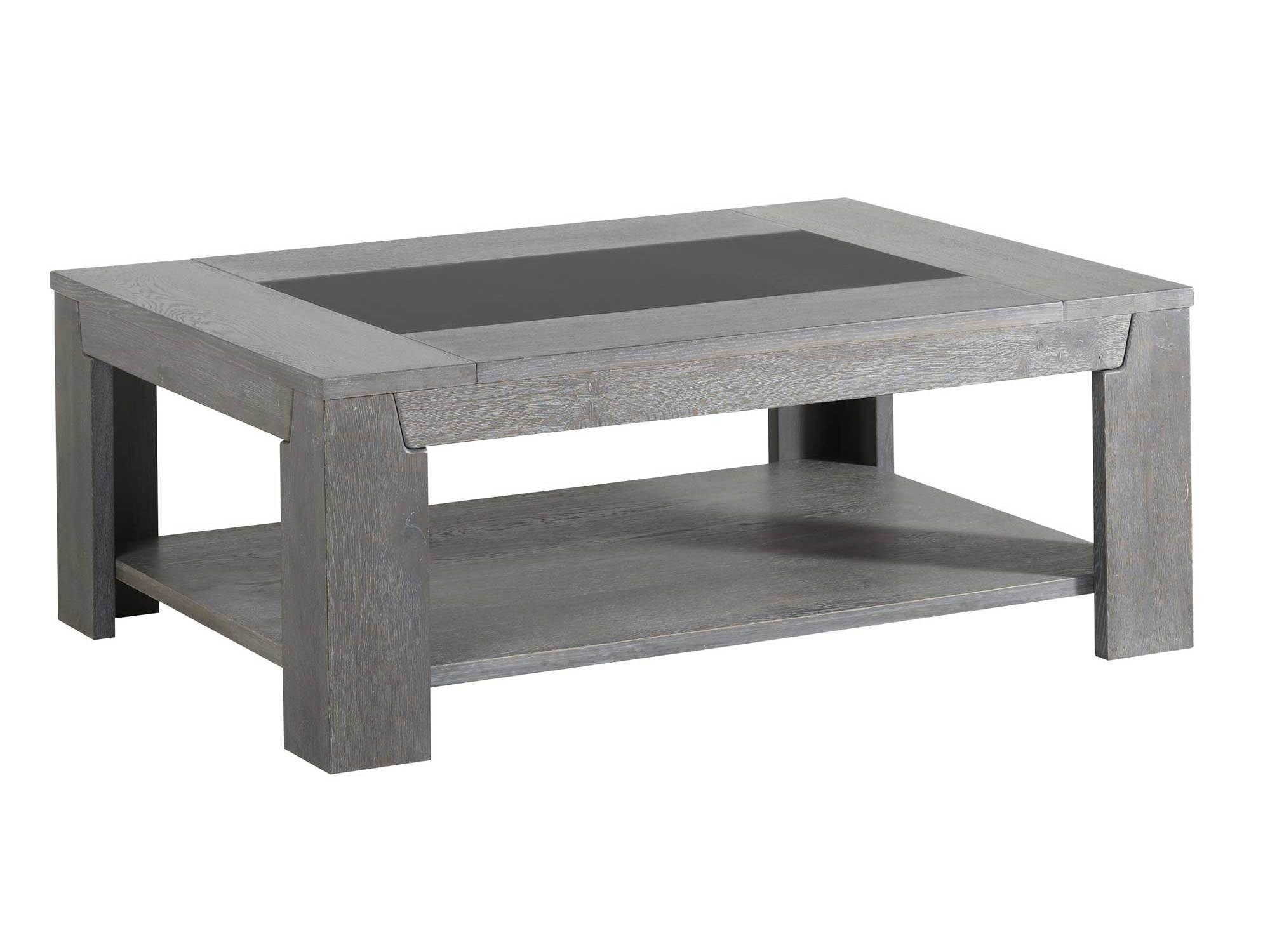 Table basse rectangulaire bois gris