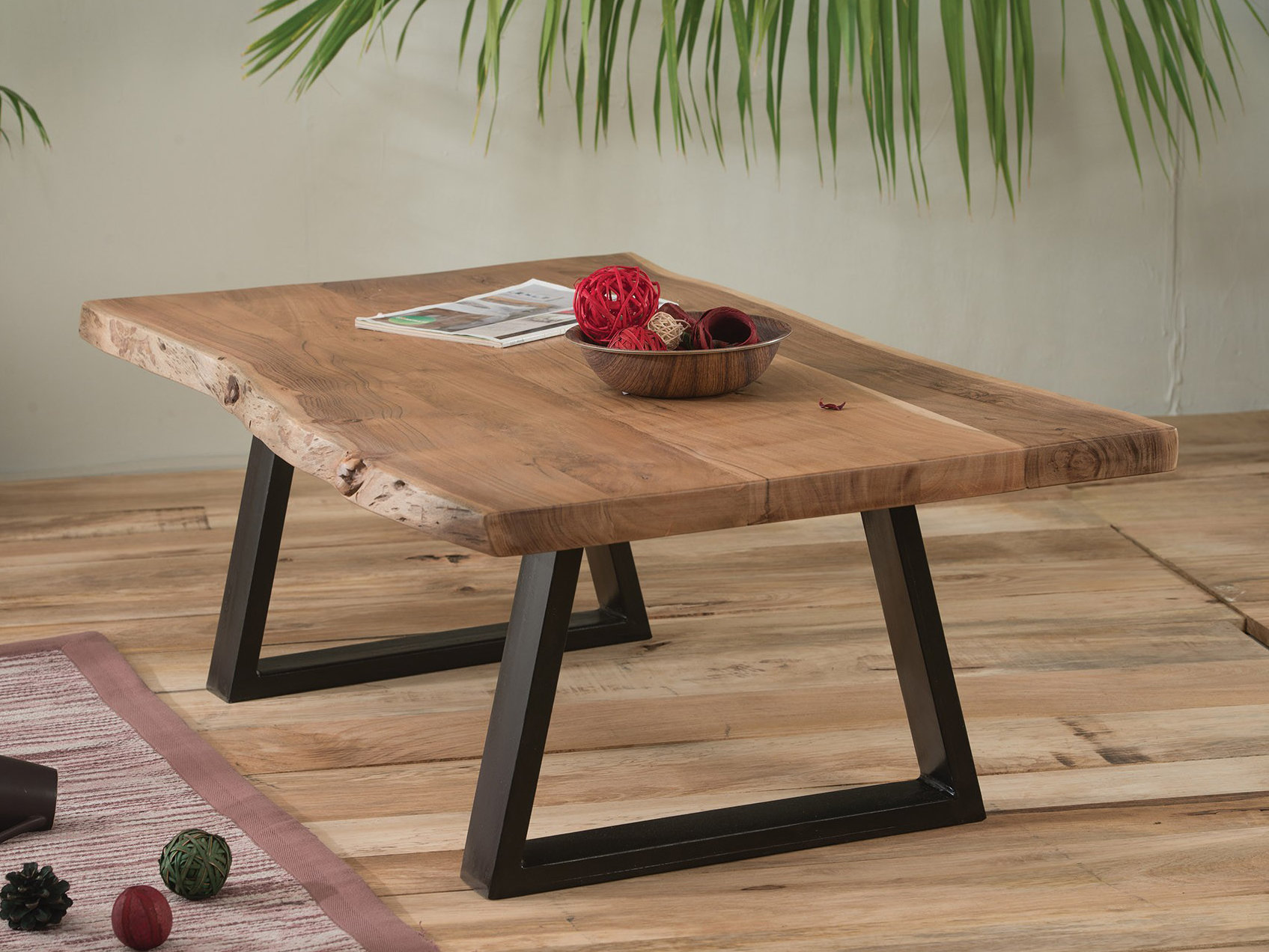 Table basse tranche bois