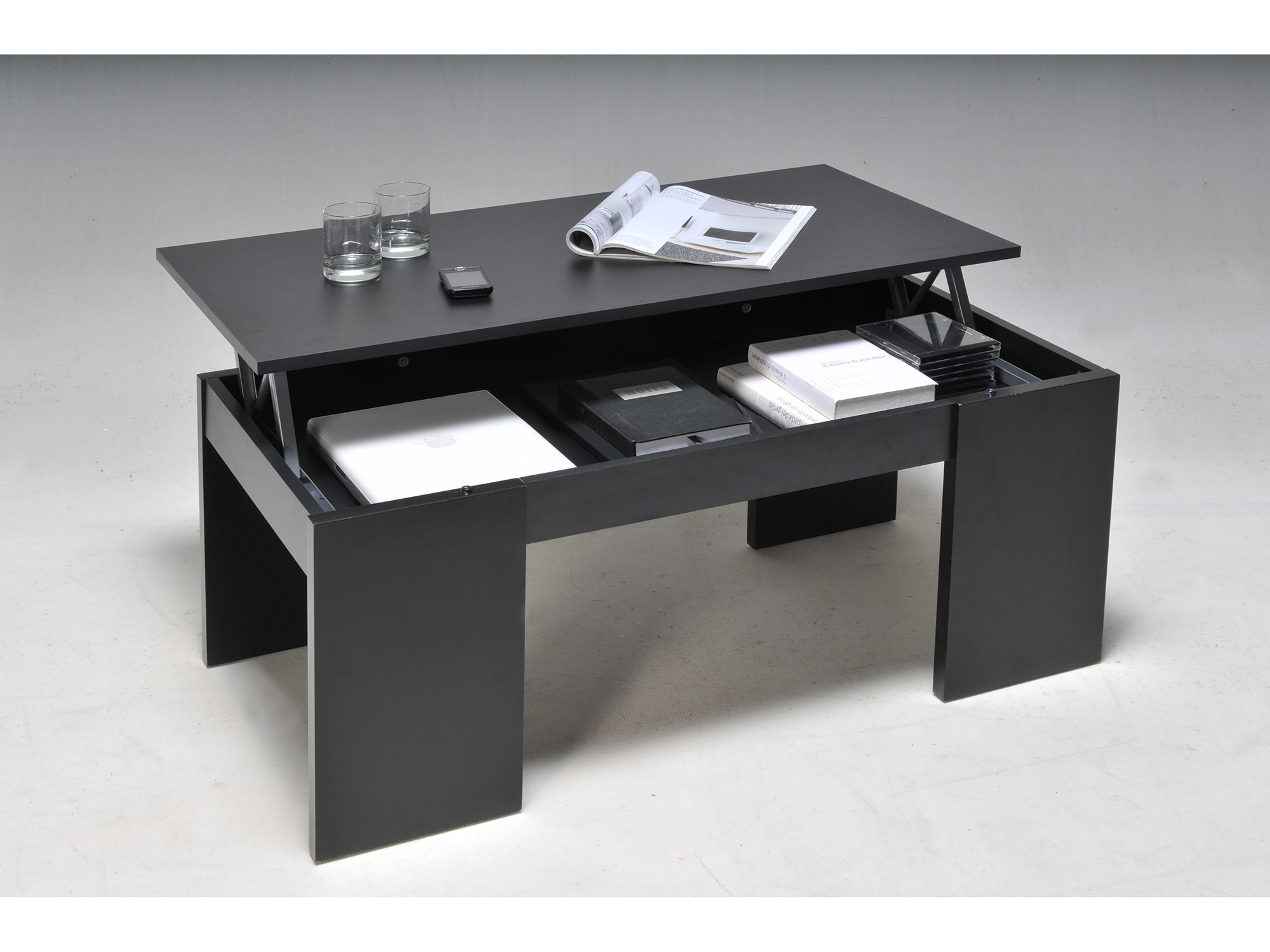 Table basse rectangulaire en bois l120cm avec plateau relevable