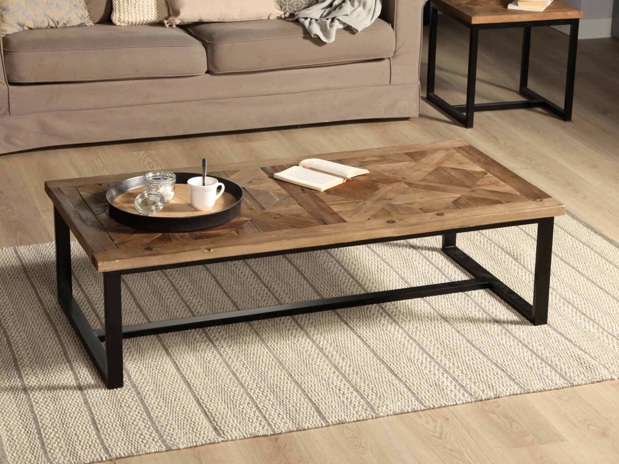 Table basse bois et métal pas cher