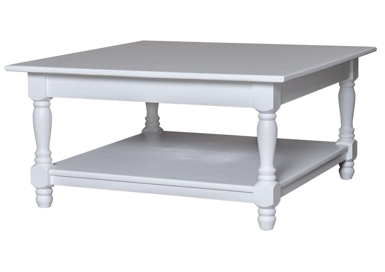 Table basse carre bois blanc