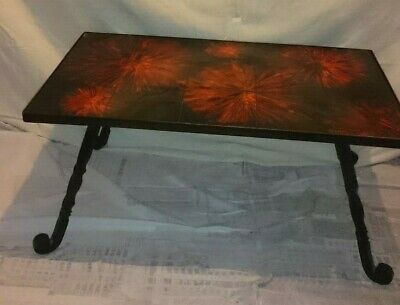 Table basse rustique bois massif carrelée