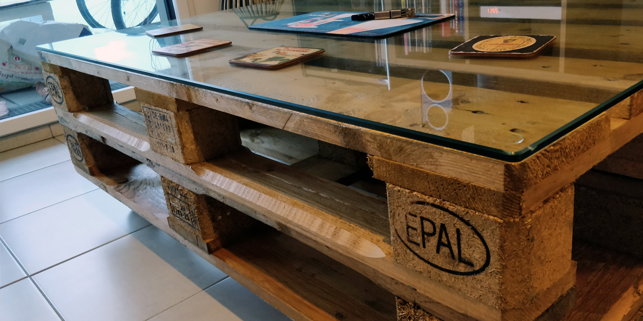 Dessus table basse palette