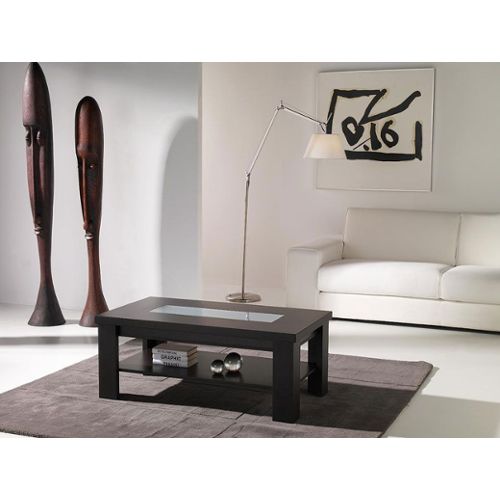 Table basse relevable marron wenge