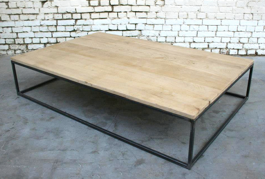 Table basse bois méta
