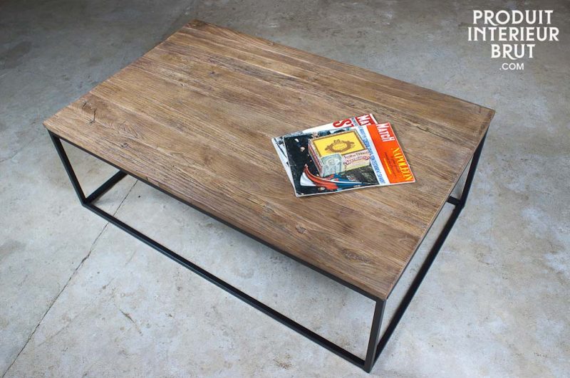 Table basse bois et metal maison du monde