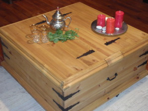 Table basse coffre bois massif