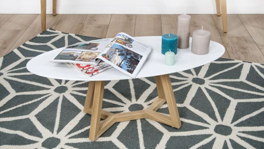 Table basse scandinave noir laqué