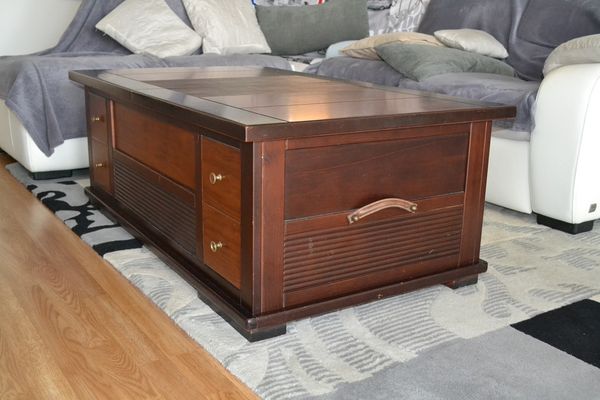 Table basse coffre bois occasion