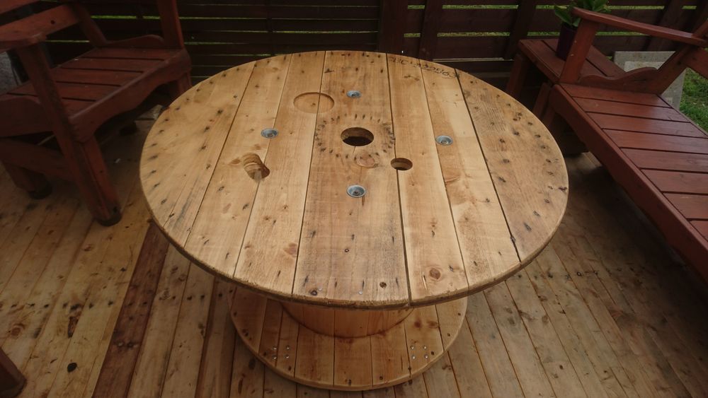 Table basse jardin ronde bois