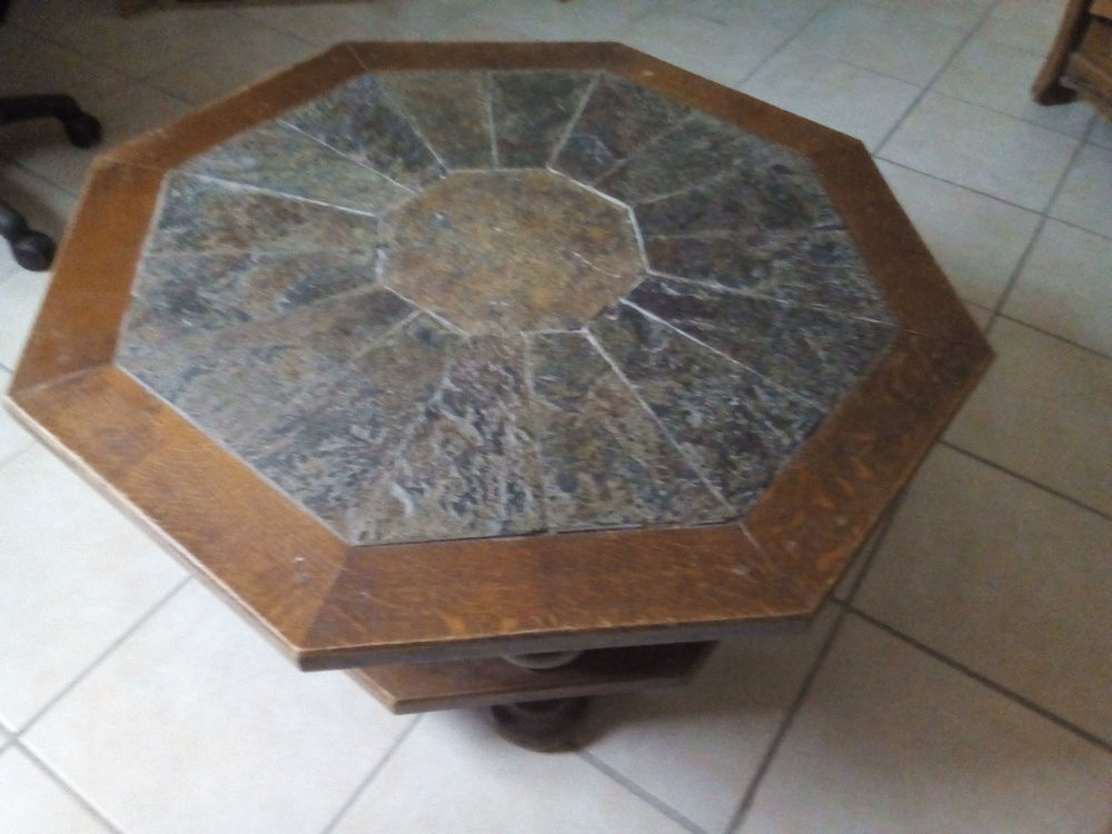Table basse bois octogonale