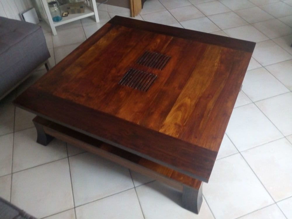 Table basse carrée bois d'occasion